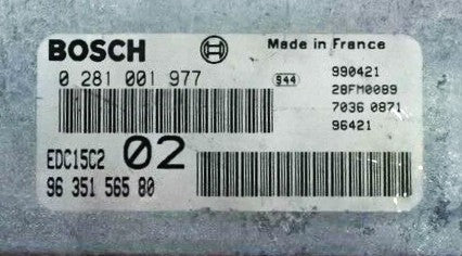 ECU de motor Bosch Plug & Play, Citroën / Peugeot HDI, 0281001977, 0 281 001 977, 9635156580, 97 351 565 80, EDC15C2