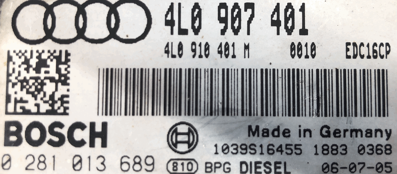 Audi Q7 3.0 TDI, 0281013689, 0 281 013 689, 4L0907401, 4L0 907 401, EDC16CP