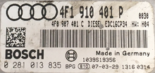 0281013835, 0 281 013 835, 4F1910401P, 4F1 910 401 P, 4F0907401C, 4F0 907 401 C, EDC16CP34