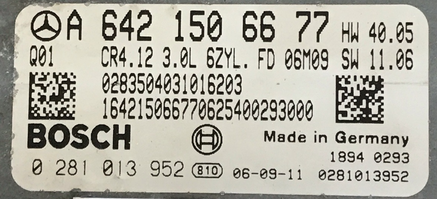 Mercedes-Benz, 0281013952, 0 281 013 952, A6421506677, A 642 150 66 77