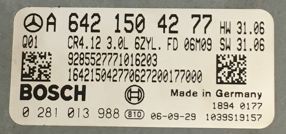 0281013988, 0 281 013 988, A6421504277, A 642 150 42 77