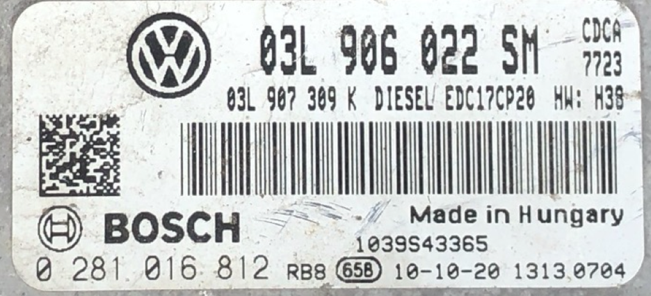 0281016812, 0 281 016 812, 03L906022SM, 03L 906 022 SM, EDC17CP20