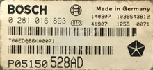 Plug & Play Bosch Engine ECU, Chrysler Voyager 2.8 CRDI, 0281016893, 0 281 016 893, P05150528AD, P05150 528AD