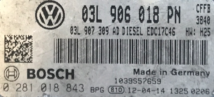 0281018843, 0 281 018 843, 03L906018PN, 03L 906 018 PN, EDC17C46