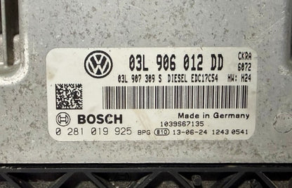 Bosch EDC17C54 ECU 0281019925 03L906012DD 03L907309S label