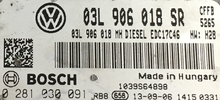 SKODA SUPERB 2.0 TDI, 0281030091, 0 281 030 091, 03L906018SR, 03L 906 018 SR, 03L906018MH, 03L 906 018 MH, EDC17C46