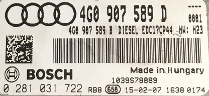 Audi, 0281031722, 0 281 031 722, 4G0907589D, 4G0 907 589 D, 4G0907589B, 4G0 907 589 B