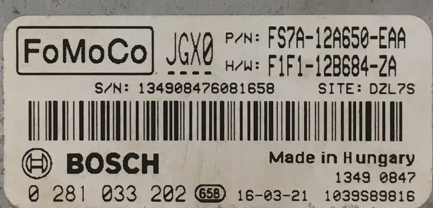 0281033202, 0 281 033 202, FS7A-12A650-EAA, FS7A12A650EAA, F1F1-12B684-ZA, F1F112B684ZA, JGX0