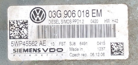 VW, 5WP45562AE, 5WP45562 AE, 03G906018EM, 03G 906 018 EM, PPD1.2 