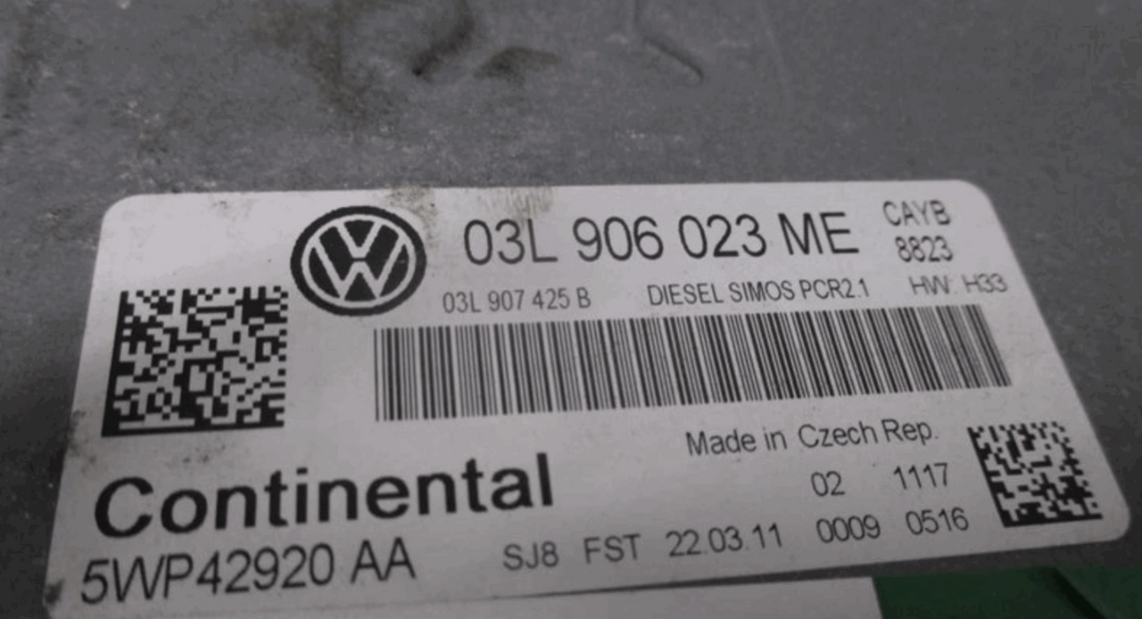 03L906023ME, 03L 906 023 ME,

5WP42920AA, 5WP42920 AA,

DIESEL SIMOS PCR2.1

Engine Code CAYB