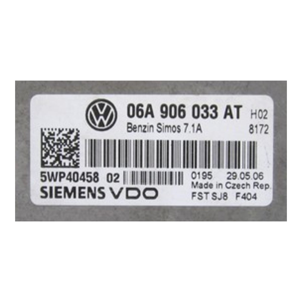 Simos 7.1A, 06A906033AT, 06A 906 033 AT, 5WP40458 02, 5WP4045802