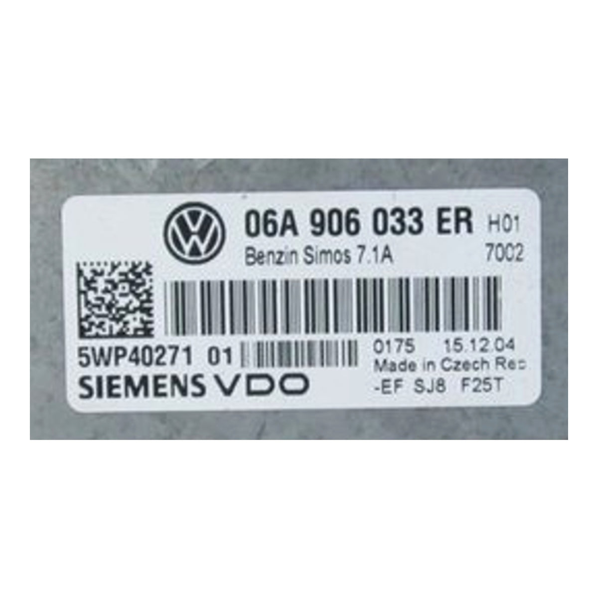 Simos 7.1A, 06A906033ER, 06A 906 033 ER, 5WP40271 01, 5WP4027101