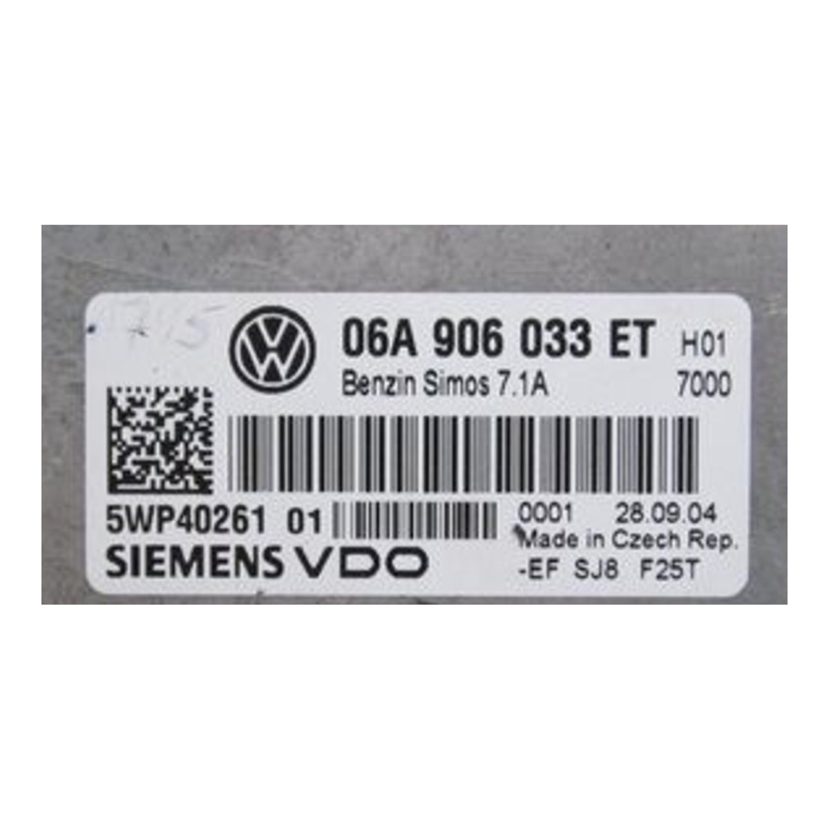 Simos 7.1A, 06A906033ET, 06A 906 033 ET, 5WP40261 01, 5WP4026101