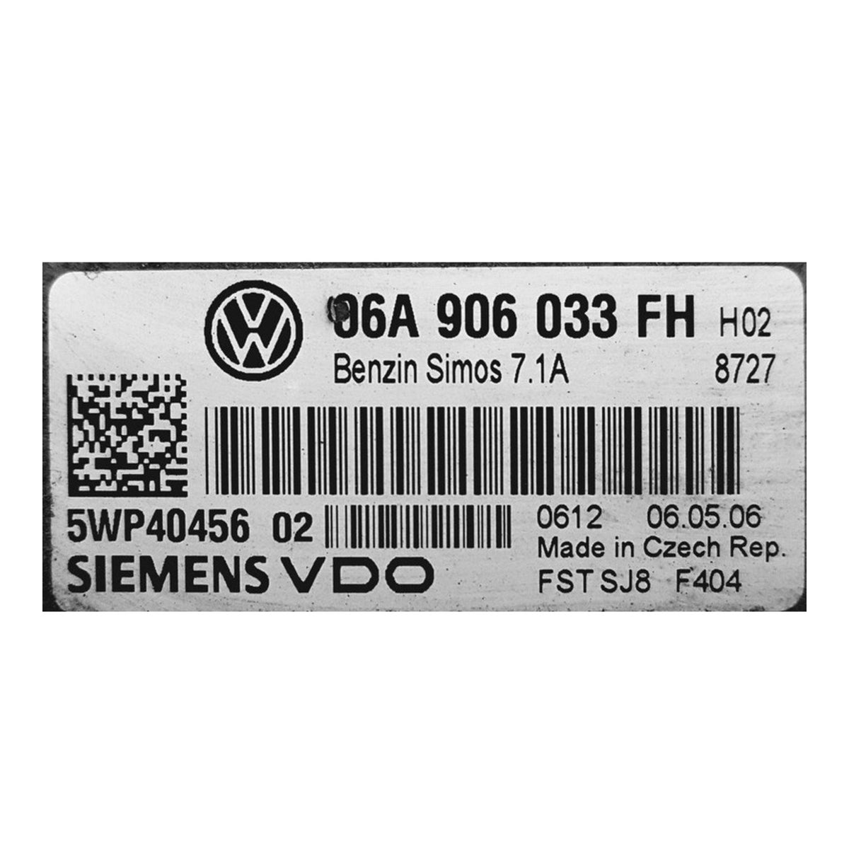 Simos 7.1A, 06A906033FH, 06A 906 033 FH, 5WP40456 02, 5WP4045602