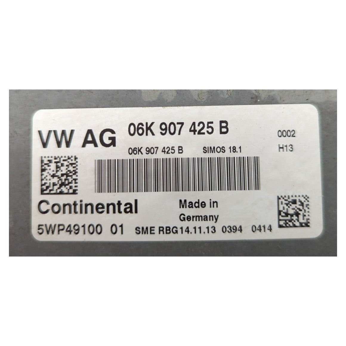 Continental Simos 18.1 06K907425B 5WP49100 01 label
