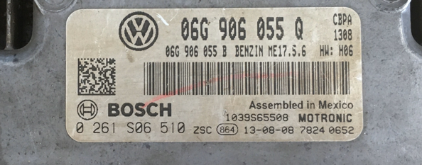 VW Jetta 2.0, 0261S06510, 0 261 S06 510, 06G906055Q, 06G 906 055 Q, ME17.5.6, 1039S65508