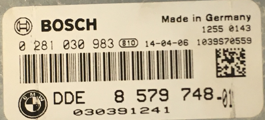 BMW, 0281030983, 0 281 030 983, DDE8579748, DDE 8 579 748, 1039S536510