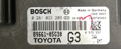 Toyota Avensis 1.6 D-4D, 0281033209, 0 281 033 209, 89661-05G30, 1039T05064