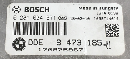 BMW X1, 0281034971, 0 281 034 971, DDE8473185, DDE 8 473 185, 1039T14014