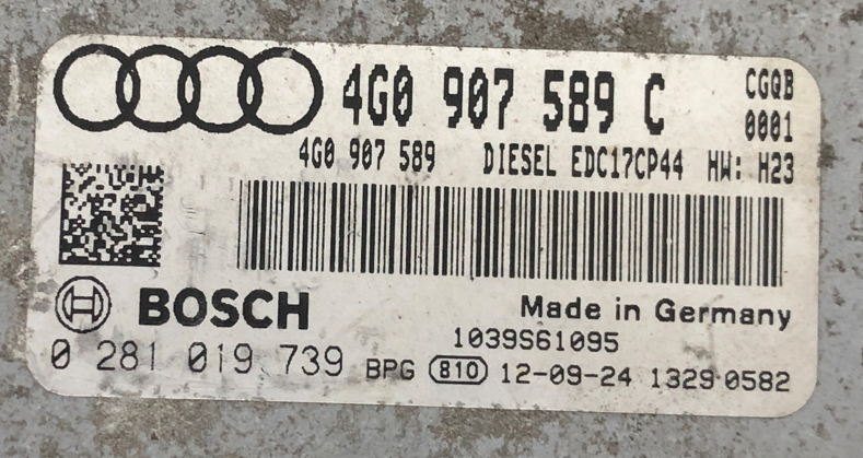 Audi A6 , A7 3.0 TDI, 0281019739, 0 281 019 739, 4G0907589C, 4G0 907 589 C,  4G0907589, 4G0 907 589, EDC17CP44
