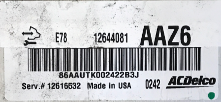 12644081, 12616532, AAZ6, E78