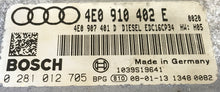 Audi A8 3.0TDi, 0281012705, 0 281 012 705, 4E0910402E, 4E0 910 402 E, EDC16CP34