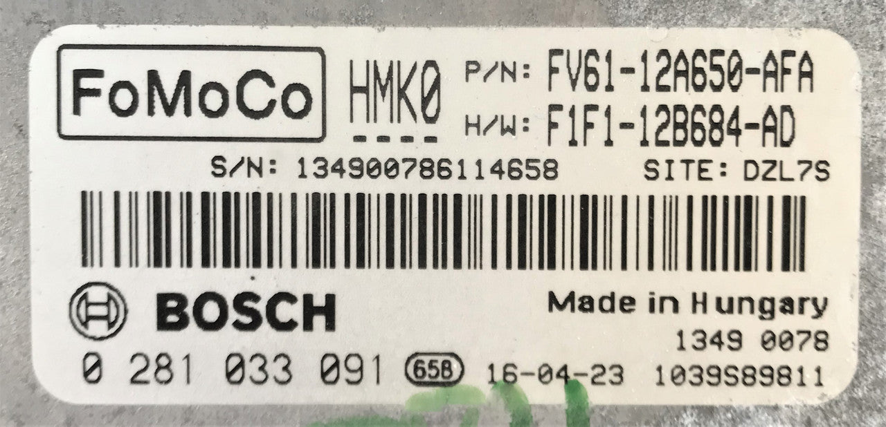 Ford Tourneo 1.5 TDC, 0281033091, 0 281 033 091, FV6112A650AFA, FV61-12A650-AFA, F1F112B684AD, F1F1-12B684-AD, HMK0