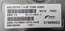 Plug & Play Magneti Marelli Engine ECU, Alfa Romeo Giulietta, 51969923, 8GMKF2, 8GMK.F2, BC0115907C, BC.0115907.C, HW651