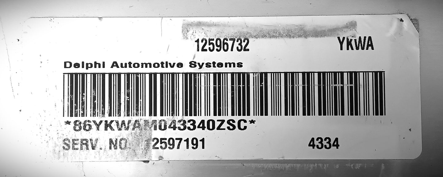 Plug & Play Delphi Engine ECU, Chevrolet, 12596732, YKWA, SERV.NO. 12597191