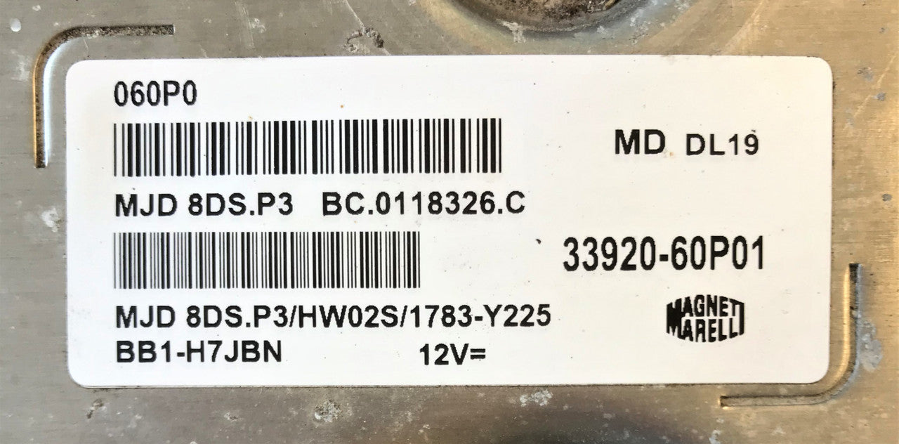 Suzuki Swift, 3392060P01, 33920-60P01, MDJ8DSP3, MDJ 8DS.P3, BC0118326C, BC.0118326.C