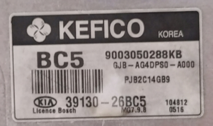 39130-26BC5, 9003050288KB, GJB-AG4DPS0-A000, MG7.9.8
