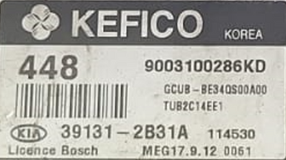 MEG 17.9.12, 9003100286KD, 391312B31A, 39131-2B31A