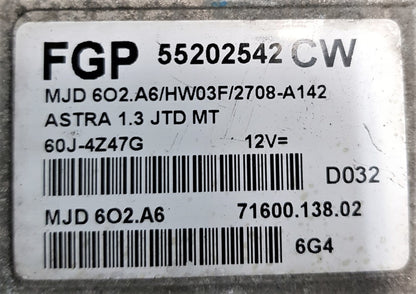 Vauxhall, 55202542CW, 55202542 CW, MJD6O2A6, MJD6O2.A6, 7160013802, 71600.138.02