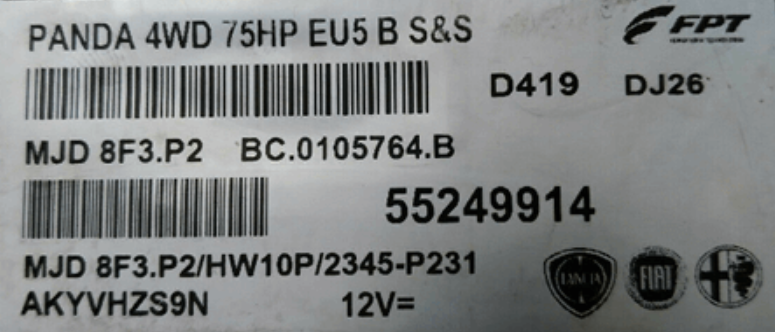 MJD8F3P2, MJD 8F3.P2, 55249914, BC0105764B, BC.0105764.B, HW10P