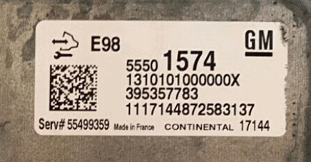 E98, 55501574, 1310101000000X, 395357783, 55499359