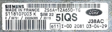 Plug & Play Engine ECU Siemens 2S6A-12A650-TG S118107003 K SIM22 J38AC