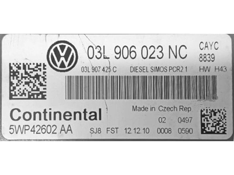 Plug & Play Continental Engine ECU, 03L906023NC, 03L 906 023 NC, 03L907425C, 03L 907 425 C, 5WP42914AA, 5WP42602AA, 5WP42602 AA, CAYC 8839 H43, DIESEL SIMOS PCR2.1