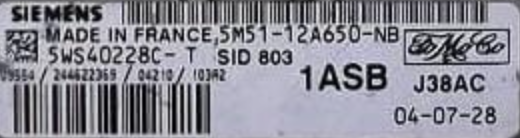 5WS40228C-T, 5WS40228CT, 5M51-12650-NB, 5M5112A650NB, 1ASB, SID803