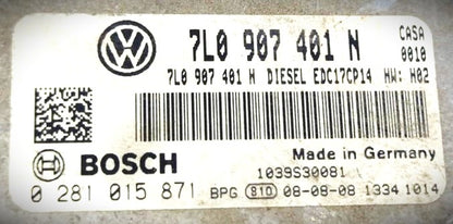Plug & Play Bosch Engine ECU, VW Touareg 3.0TDI, 0281015871, 0 281 015 871, 7L0907401N, 7L0 907 401 N, EDC17CP14