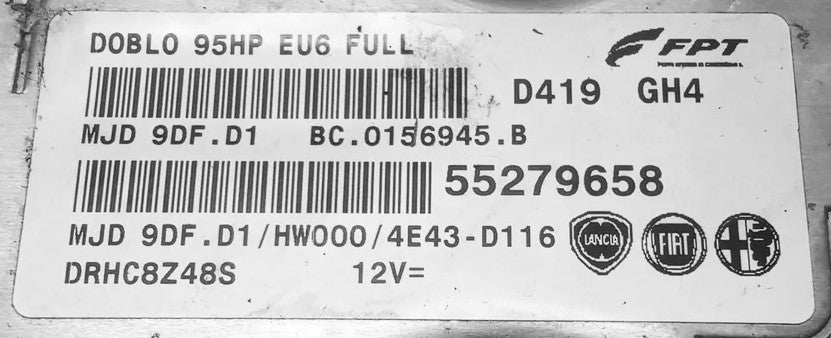 Plug & Play FPT Engine ECU, MJD9DFD1, MJD 9DF.D1, BC0156945B, BC.0156945.B, 55279658, HW000