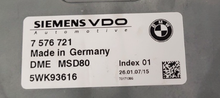 Plug & Play Continental Engine ECU, BMW, 7576721, 7 576 721, DME MSD80, 5WK93616, INDEX 01