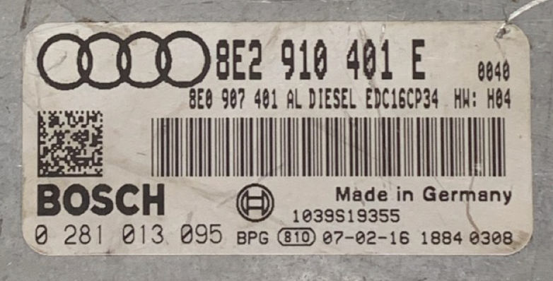 Audi, 0281013095, 0 281 013 095, 8E2910401E, 8E2 910 401 E, 8E0907401AL, 8E0 907 401 AL 