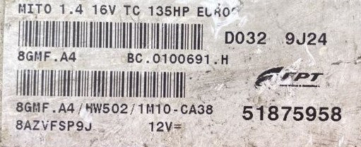 8GMFA4, 8GMF.A4, 51875958, BC0100691H, BC.0100691.H, HW502