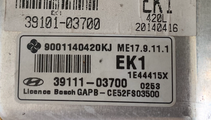 Hyundai i20, 9001140420KJ, 3911103700, 39111-03700, ME17.9.11.1