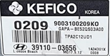 9003100209KO, 9003100209 KO, GAPA-BE52QS03A00, 39110-03656, 0209, MG17.9.12
