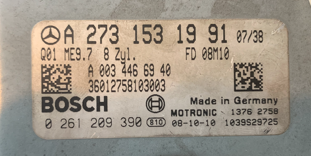 Mercedes-Benz, 0261209390, 0 261 209 390, A2731531991, A 273 153 19 91, ME9.7