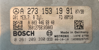 Mercedes-Benz, 0261209390, 0 261 209 390, A2731531991, A 273 153 19 91, ME9.7