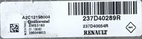 A2C12198004, 237D40054R, 237D40289R, EMS3180