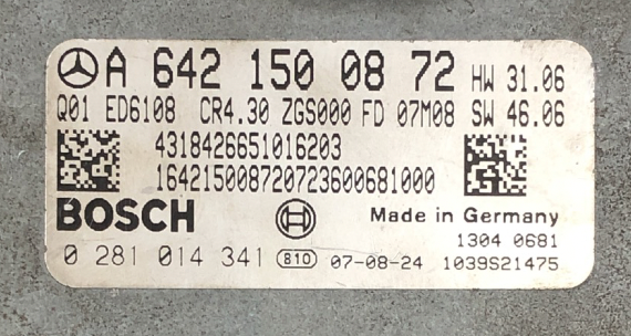 Mercedes-Benz 218,318,418,518, CDI Sprinter, 0281014341, 0 281 014 341, A6421500872, A 642 150 08 72