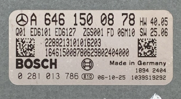 Mercedes-Benz Vito 111CDI, 0281013786, 0 281 013 786, A6461500878, A 646 150 08 78 